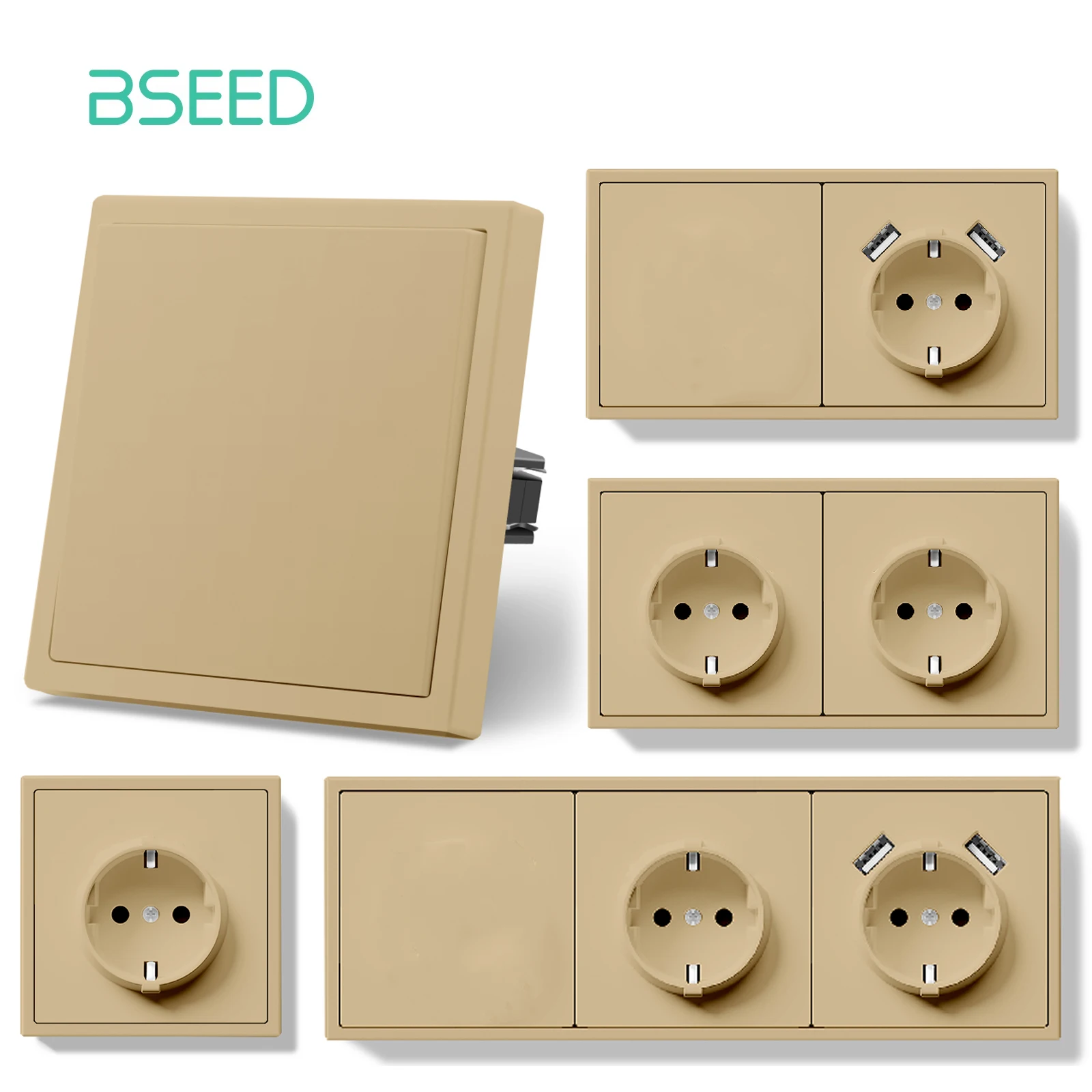 BSEED 16A Wall Power Sockets EU Large Button Wall LED Light Switches Dual USB Phone Charge Port 5V Gold Home E-Series Switches
BSEED 16A Wall Power Sockets EU Large Button Wall LED Light Switches Dual USB Phone Charge Port 5V Gold Home E-Series Switches