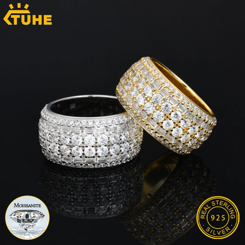 TUHE Unisex Luxury Men Moissanite 925 silver Ring 18K Gold Plated S925 Sterling Silver Ring For Men Hip Hop Jewelry Gift
TUHE Unisex Luxury Men Moissanite 925 silver Ring 18K Gold Plated S925 Sterling Silver Ring For Men Hip Hop Jewelry Gift
