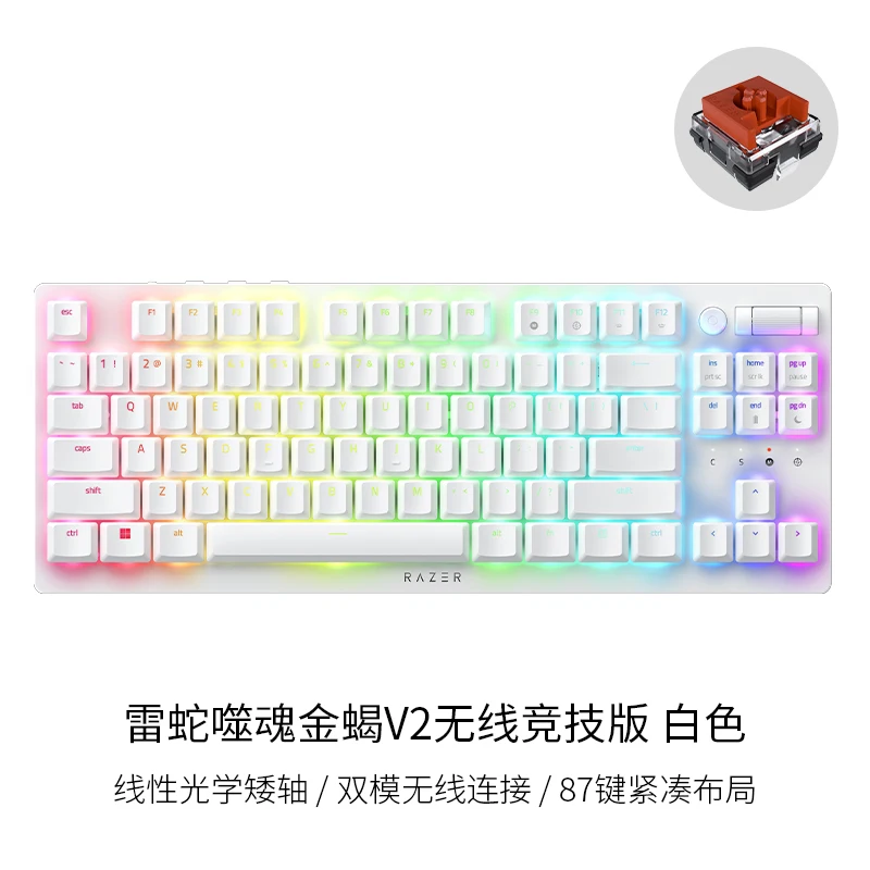 Razer DeathStalker V2 Pro TKL Wireless 87key Low-Profile RGB Gaming Keyboard: Linear Optical Switch
Razer DeathStalker V2 Pro TKL Wireless 87key Low-Profile RGB Gaming Keyboard: Linear Optical Switch
