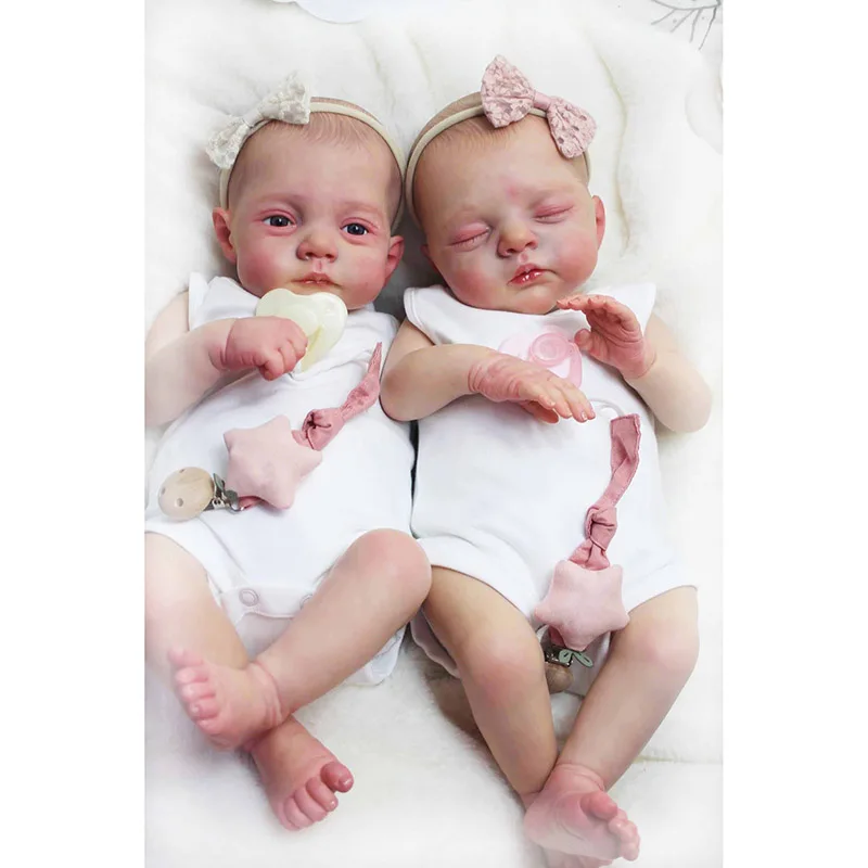 45cm Reborn Baby Doll Twins Irys and Lily Lifelike 3D Skin Multiple Layers Painting Collectible Lifelike Art Doll
45cm Reborn Baby Doll Twins Irys and Lily Lifelike 3D Skin Multiple Layers Painting Collectible Lifelike Art Doll