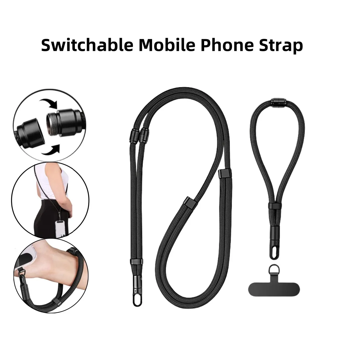 3-in-1 Switchable Mobile Phone Lanyard Adjustable Length Universal Mobile Phone Case Strap
3-in-1 Switchable Mobile Phone Lanyard Adjustable Length Universal Mobile Phone Case Strap
