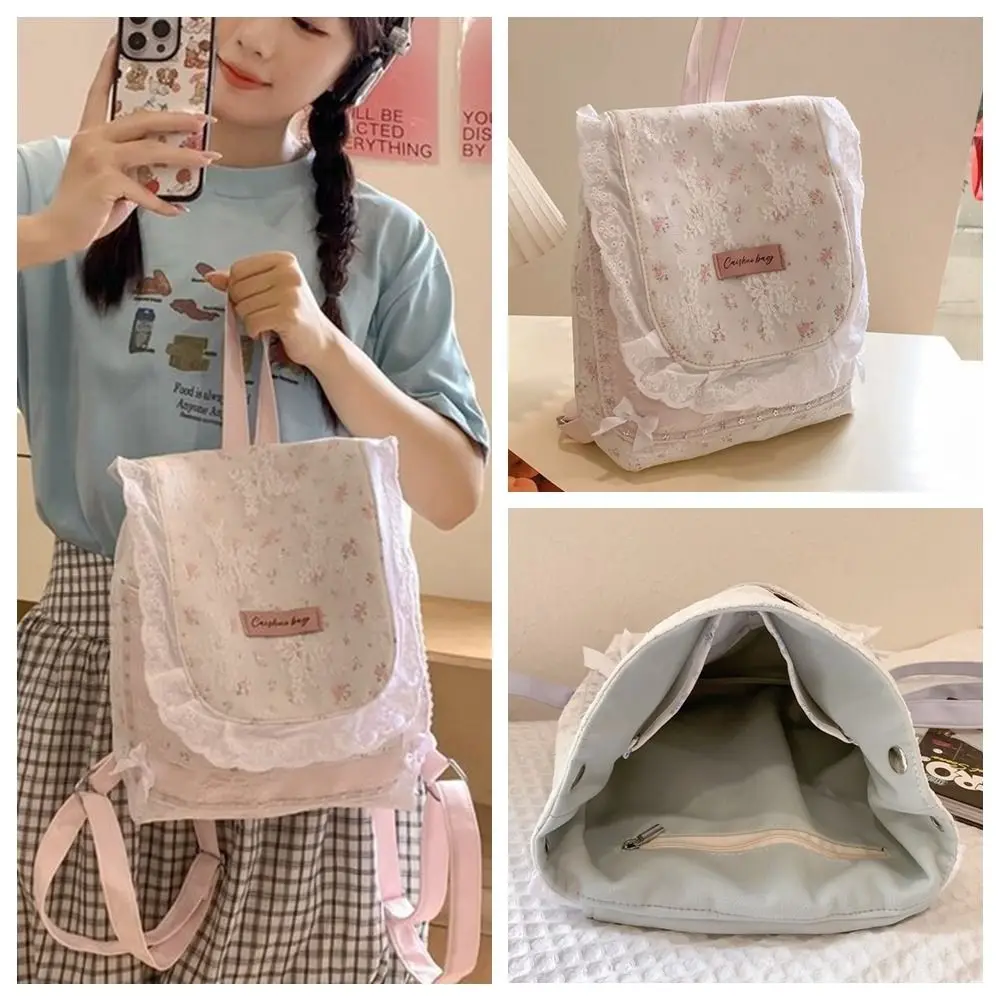 Cat Shape Lace Flower Backpack Korean Style Pinted Nylon Shoulder Bag Student Girl Book Bag Large Capacity Floral Handbag Women
Cat Shape Lace Flower Backpack Korean Style Pinted Nylon Shoulder Bag Student Girl Book Bag Large Capacity Floral Handbag Women
