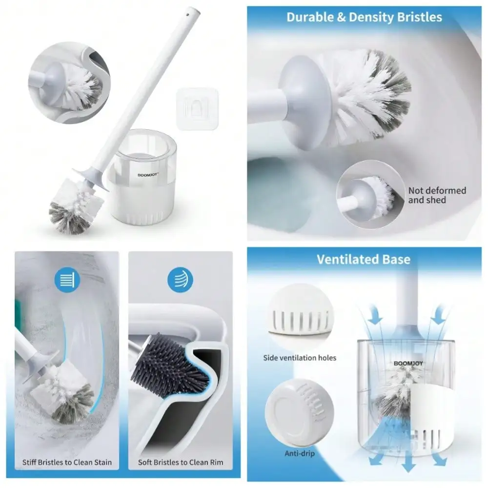 Toilet Brush And Holder Set With Dense Bristles Clear Base For Deep Cleaning Bathroom Household Cleaning Accessories
Toilet Brush And Holder Set With Dense Bristles Clear Base For Deep Cleaning Bathroom Household Cleaning Accessories