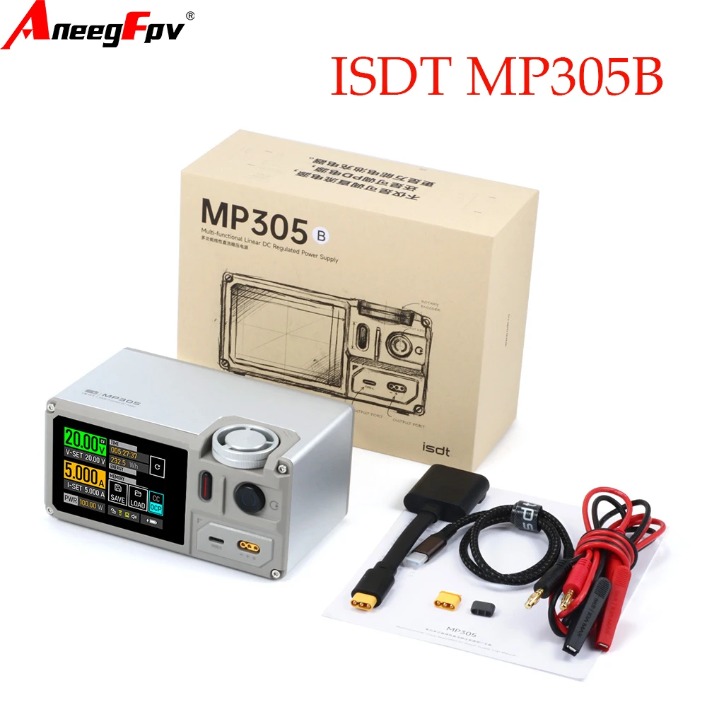 ISDT Esther MP305B Adjustable Power Supply Programmable Linear DC Voltage Regulator 2.8-inch Touch Screen APP Portable
ISDT Esther MP305B Adjustable Power Supply Programmable Linear DC Voltage Regulator 2.8-inch Touch Screen APP Portable