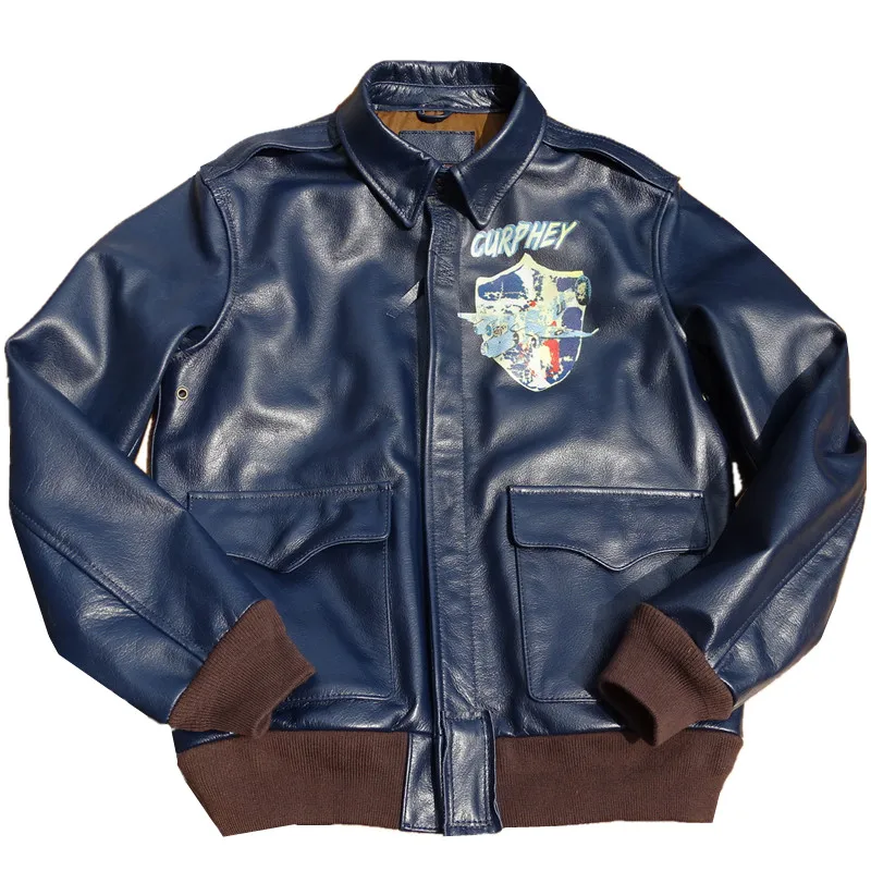 A2 Flight Leather Jacket Cowhide Print Distressed Slim Fit Military Style Vintage Clothes for Men
A2 Flight Leather Jacket Cowhide Print Distressed Slim Fit Military Style Vintage Clothes for Men