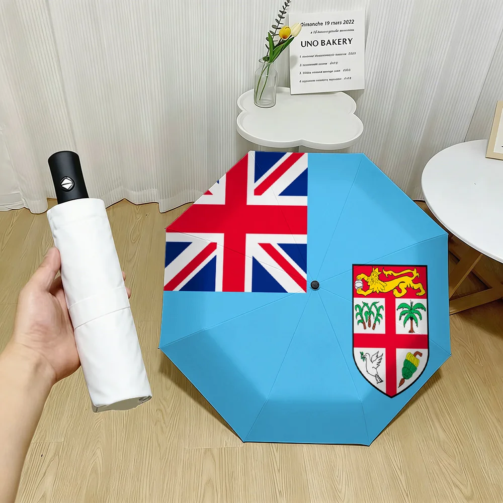Fiji National Flag Light Blue Background Union Jack Coat of Arms Print Auto Folding Umbrella Waterproof Windproof Compact Travel
Fiji National Flag Light Blue Background Union Jack Coat of Arms Print Auto Folding Umbrella Waterproof Windproof Compact Travel