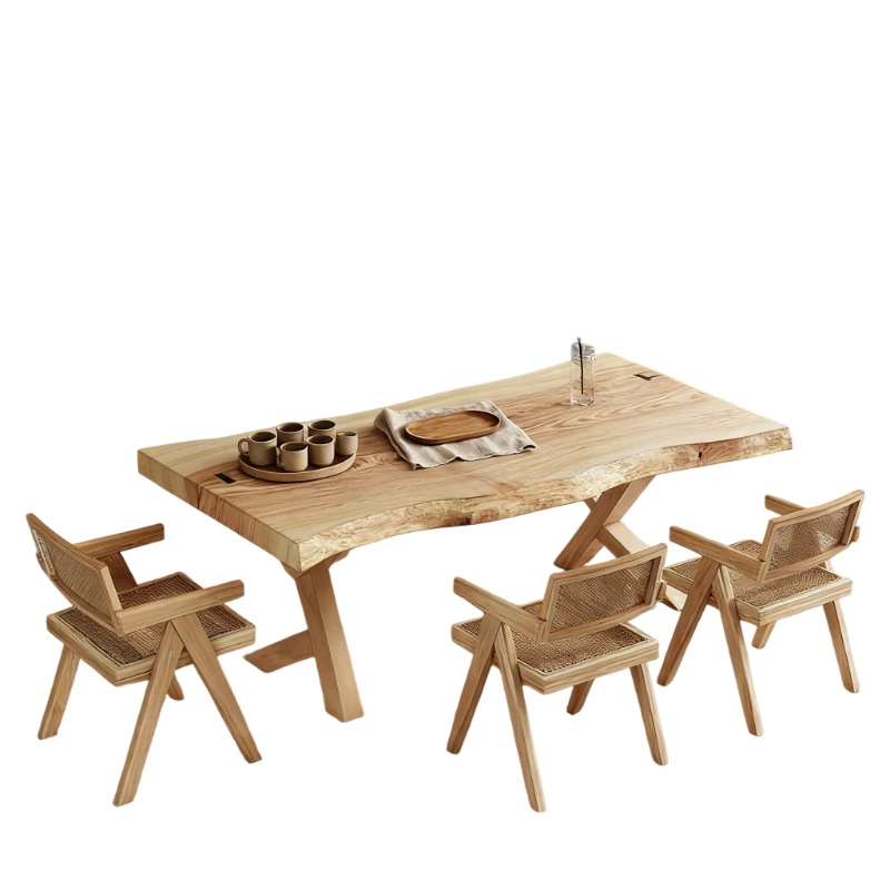 Modern simple solid wood large board table, tea table and chair combination Nordic creative log high-end office meeting
Modern simple solid wood large board table, tea table and chair combination Nordic creative log high-end office meeting