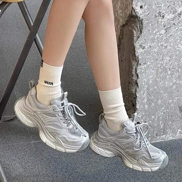 Women's Sporty Dad Shoes Breathable Leather Slip-On Casual Shoes Fashionable Mesh Thick Bottom Low Cut round Toe Rubber Sole
Women's Sporty Dad Shoes Breathable Leather Slip-On Casual Shoes Fashionable Mesh Thick Bottom Low Cut round Toe Rubber Sole