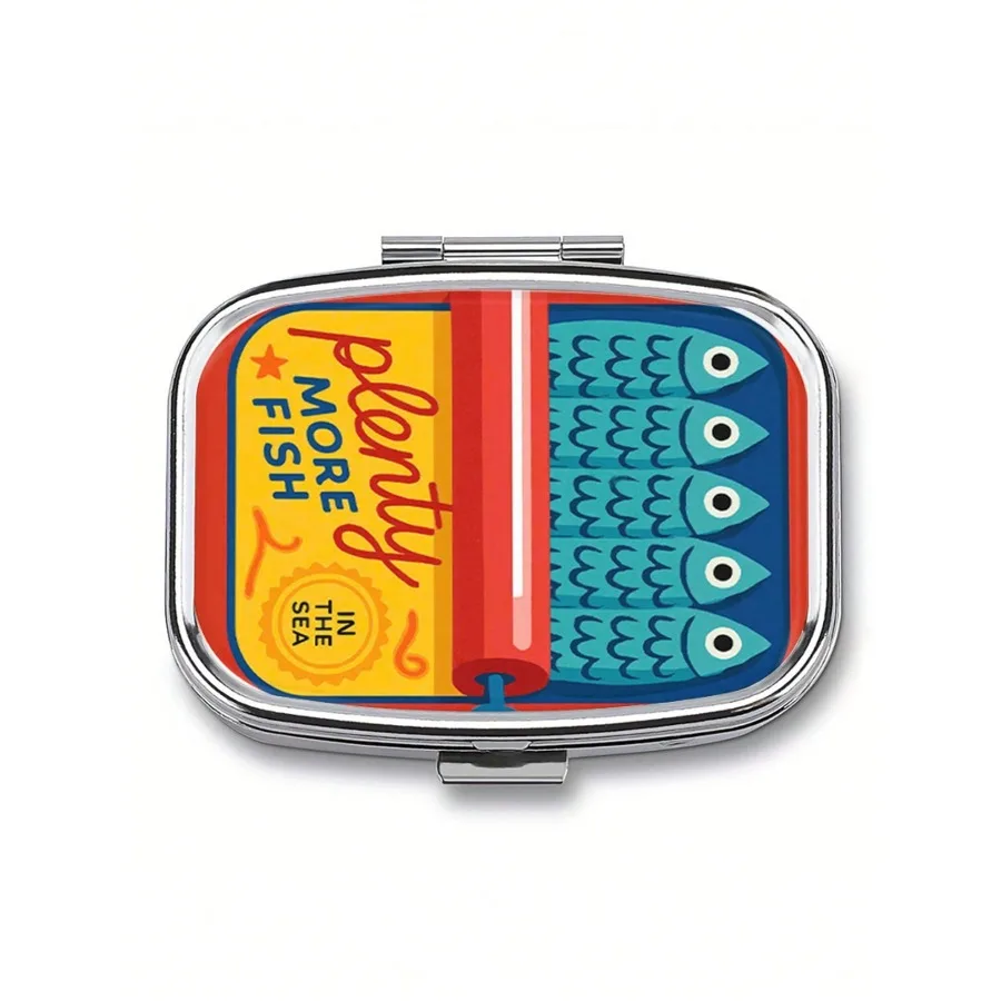 Cute Sardines Pattern Metal Medicine Box with 2 Compartments Portable Travel Sealed Small Pill Organizer Container Storage
Cute Sardines Pattern Metal Medicine Box with 2 Compartments Portable Travel Sealed Small Pill Organizer Container Storage