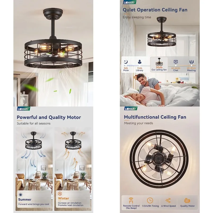 Caged Ceiling Fan with Light, Fandelier dustrial Ceilg Fan with Remote, Farmhouse Fan Lights Ceilg Fixtures for Kitchen, Bedroo
Caged Ceiling Fan with Light, Fandelier dustrial Ceilg Fan with Remote, Farmhouse Fan Lights Ceilg Fixtures for Kitchen, Bedroo