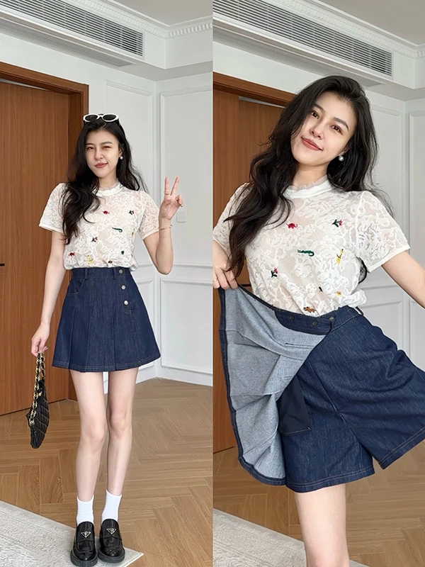 Zhang a Xing Summer Escape Silk Wool Lightweight ort Sve T-irt Skirt Pants f-length Skirt Set Women's Faion Ensemble
Zhang a Xing Summer Escape Silk Wool Lightweight ort Sve T-irt Skirt Pants f-length Skirt Set Women's Faion Ensemble