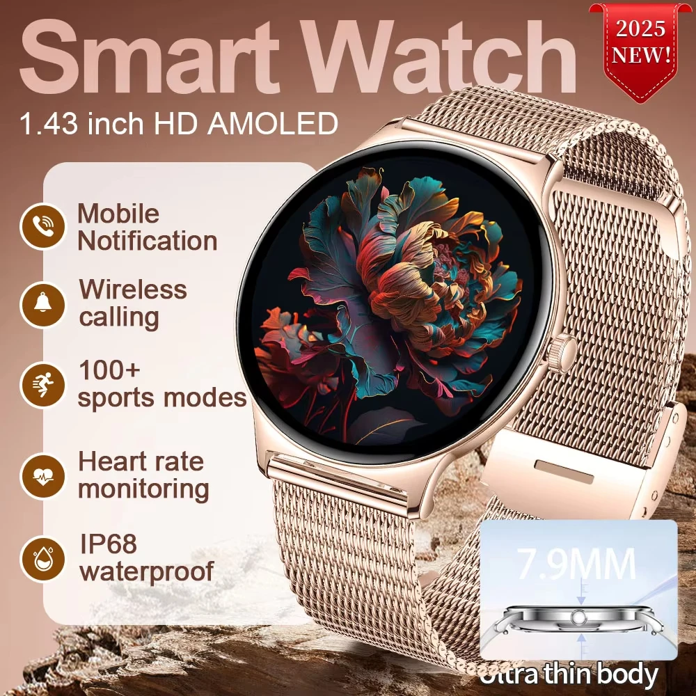 2025 Новые ультратонкие умные часы для женщин в подарок 1,43 дюйма Full Touch 466*466 HD экран Спортивные часы для фитнеса Bluetooth Call Smartwatch
2025 Новые ультратонкие умные часы для женщин в подарок 1,43 дюйма Full Touch 466*466 HD экран Спортивные часы для фитнеса Bluetooth Call Smartwatch