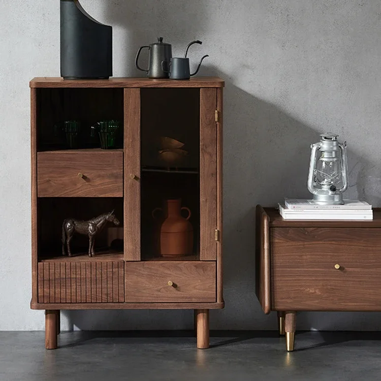 Nordic Style Solid American Black Walnut Wood Living Room Furniture Side Cabinet With Glass Door Display Cabinets
Nordic Style Solid American Black Walnut Wood Living Room Furniture Side Cabinet With Glass Door Display Cabinets