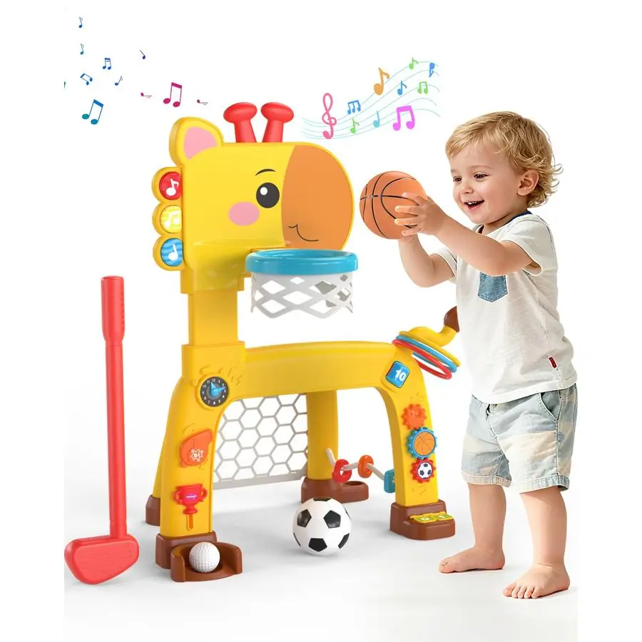 Toddler Golf Ring Toss Basketball Hoop amp Soccer Goal Sport Toys for 13 Year Olds, Baby Activity Center with Lights Bilingual M
Toddler Golf Ring Toss Basketball Hoop amp Soccer Goal Sport Toys for 13 Year Olds, Baby Activity Center with Lights Bilingual M