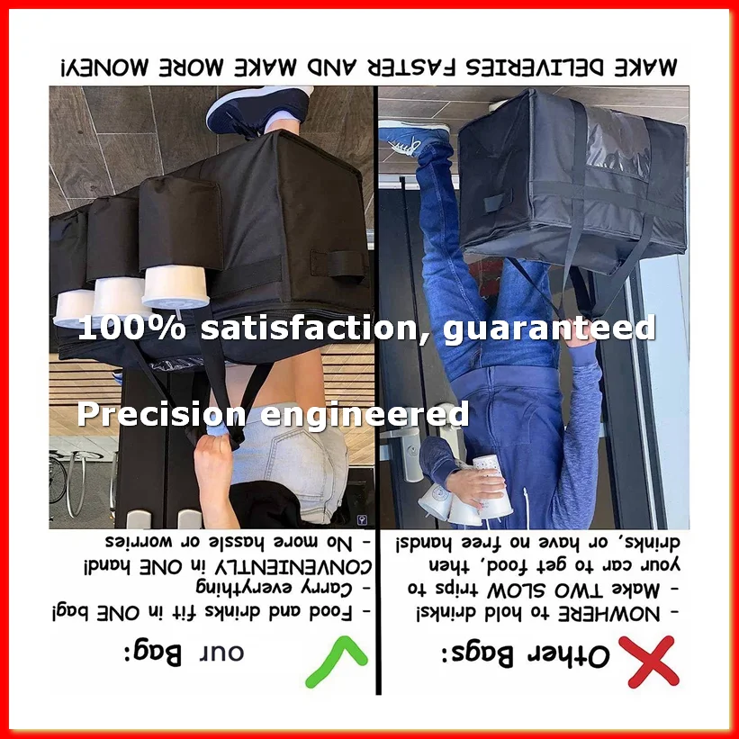 Food Delivery Bag with Cup Holders/Drink Carriers Great for Beverages, Grocery, Pizza, Commercial Quality Hot and Cold-A79M
Food Delivery Bag with Cup Holders/Drink Carriers Great for Beverages, Grocery, Pizza, Commercial Quality Hot and Cold-A79M