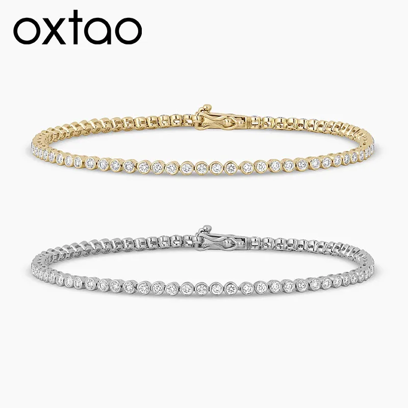 OXTAO 2.5mm D VVS1 Real Moissanite Tennis Bracelet for Women Wedding Jewelry Christmas Exquisite Gift 14k Gold Filled Hand Chain
OXTAO 2.5mm D VVS1 Real Moissanite Tennis Bracelet for Women Wedding Jewelry Christmas Exquisite Gift 14k Gold Filled Hand Chain