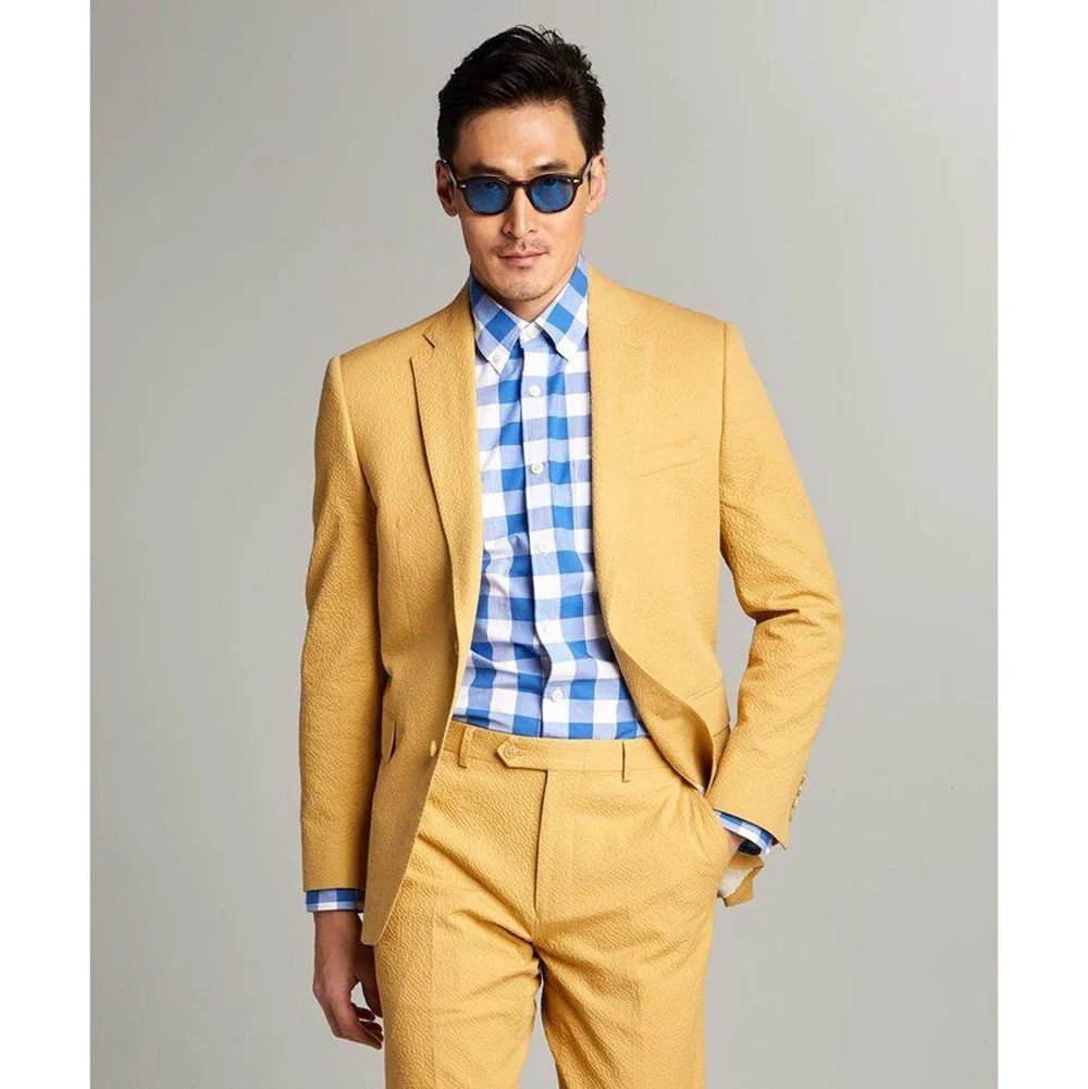 Slim Fit High-end Yellow Men Suit Slim Fit Peak Lapel 2 Pieces(Jacket+Pants) Male Formal Wedding Party Set
Slim Fit High-end Yellow Men Suit Slim Fit Peak Lapel 2 Pieces(Jacket+Pants) Male Formal Wedding Party Set