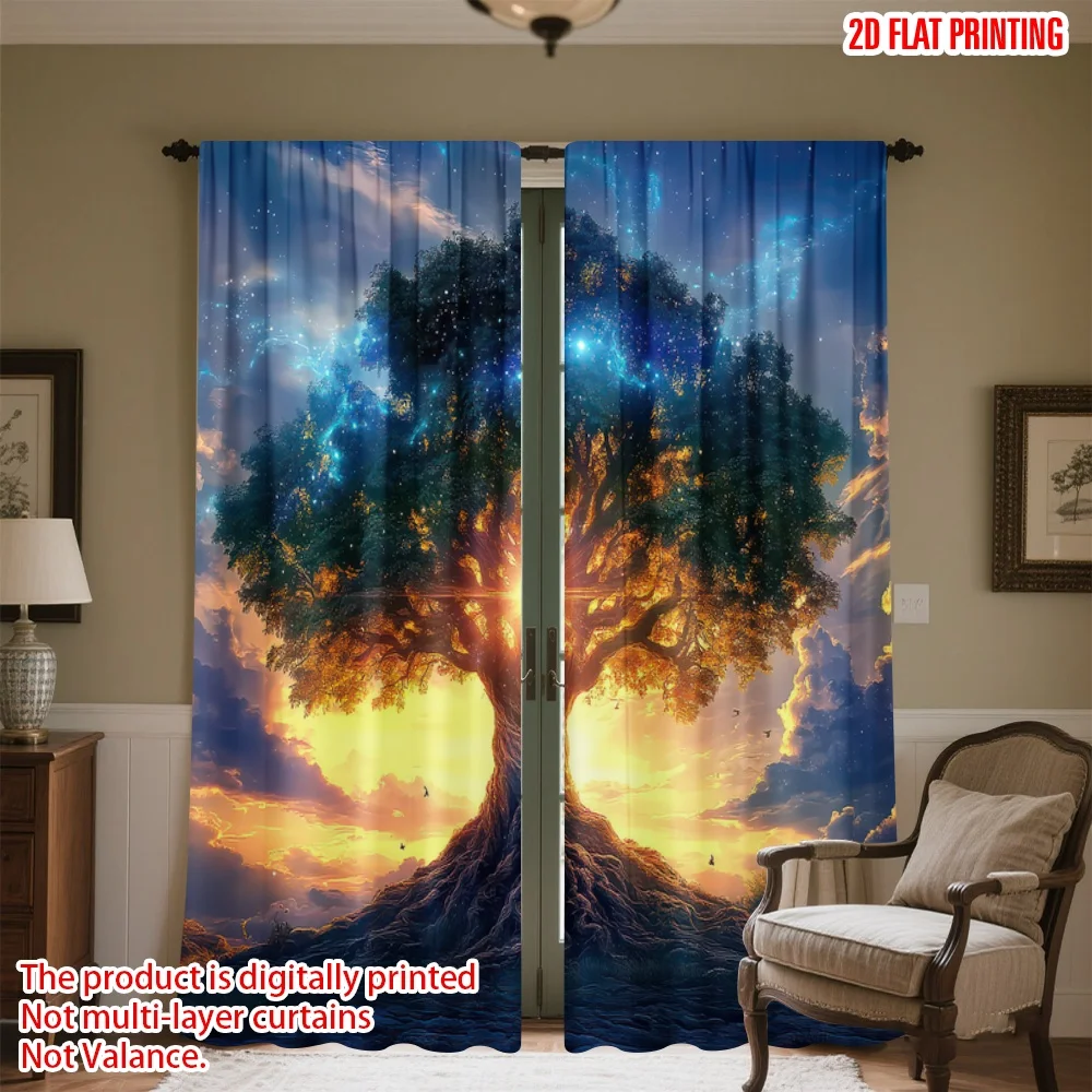 2D flat printing 2pcs Curtains Sunlit Cosmic Tree Digital Printed Polyester Drapes Holiday Decorations Use for Festive and
2D flat printing 2pcs Curtains Sunlit Cosmic Tree Digital Printed Polyester Drapes Holiday Decorations Use for Festive and