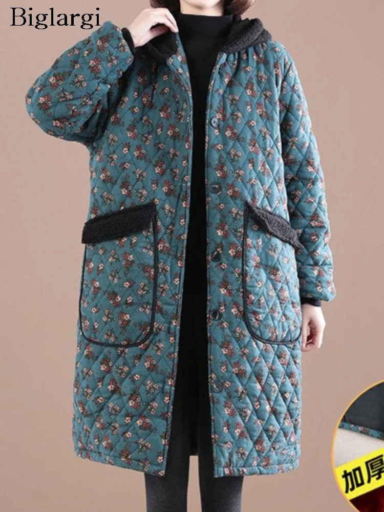 Oversized Winter Hooded Coat Women Floral Ladies Padded Cotton Jackets Loose Woman Long Coats
Oversized Winter Hooded Coat Women Floral Ladies Padded Cotton Jackets Loose Woman Long Coats