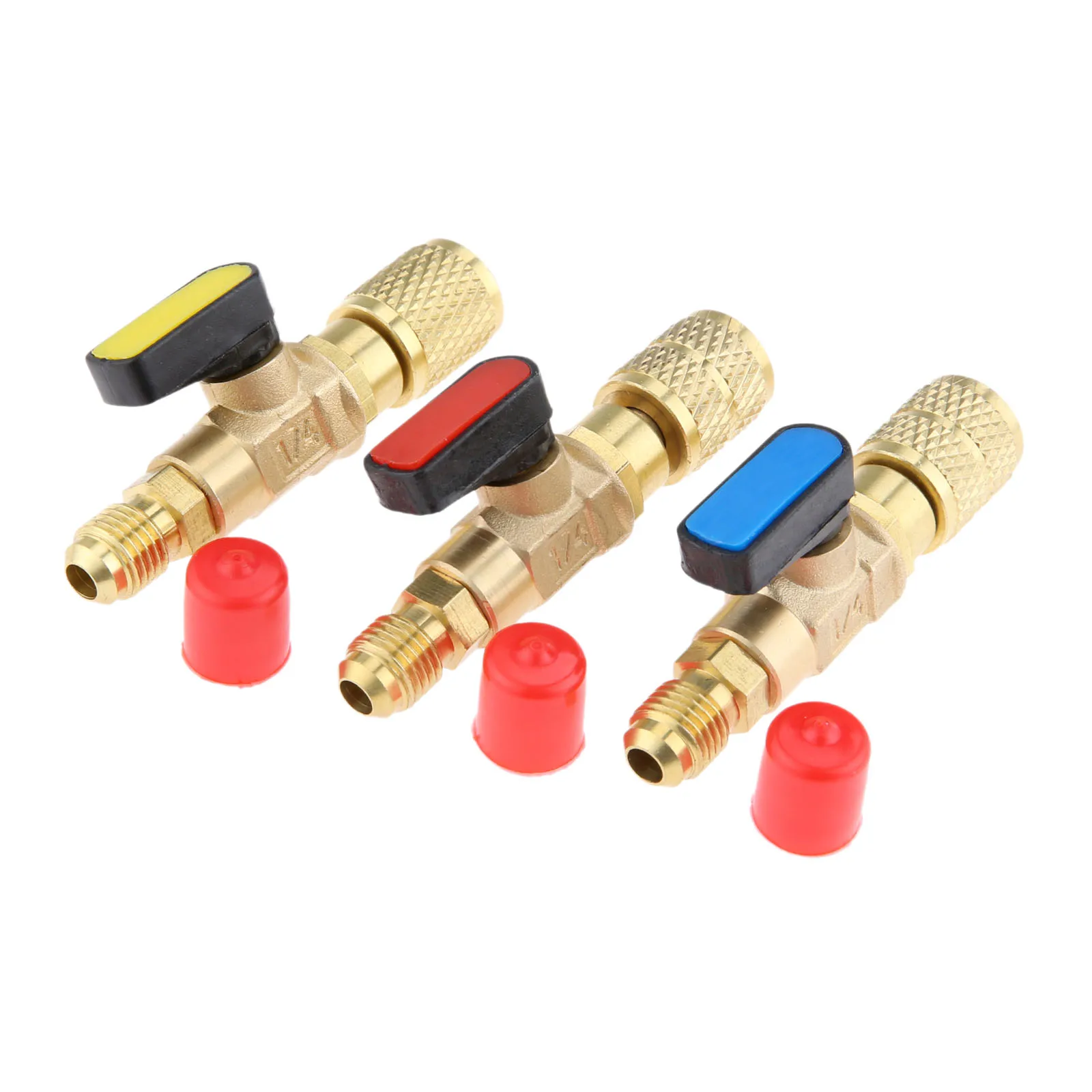 3Pcs 1/4" SAE Male 5/16" SAE Female Red Blue,1/4" SAE Male Female Yellow Straight and Manual Shut-off Valve for R22 R12 R410a
3Pcs 1/4" SAE Male 5/16" SAE Female Red Blue,1/4" SAE Male Female Yellow Straight and Manual Shut-off Valve for R22 R12 R410a