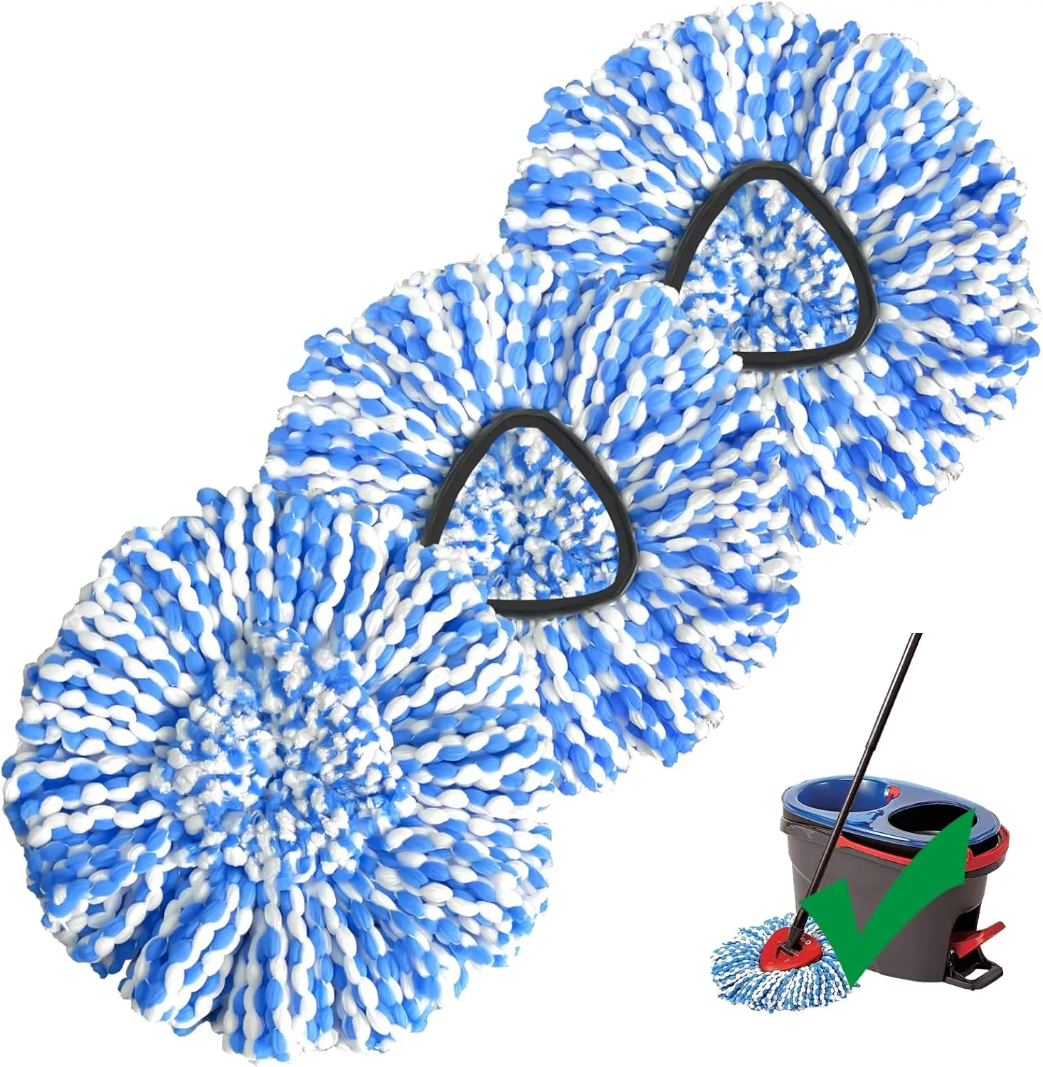 Spin Mop Replacement Head Compatible with 2-Tank System, 3 Pack Machine Washable Mop Refills, Removes Dust, Hair & Kitchen Dirt
Spin Mop Replacement Head Compatible with 2-Tank System, 3 Pack Machine Washable Mop Refills, Removes Dust, Hair & Kitchen Dirt