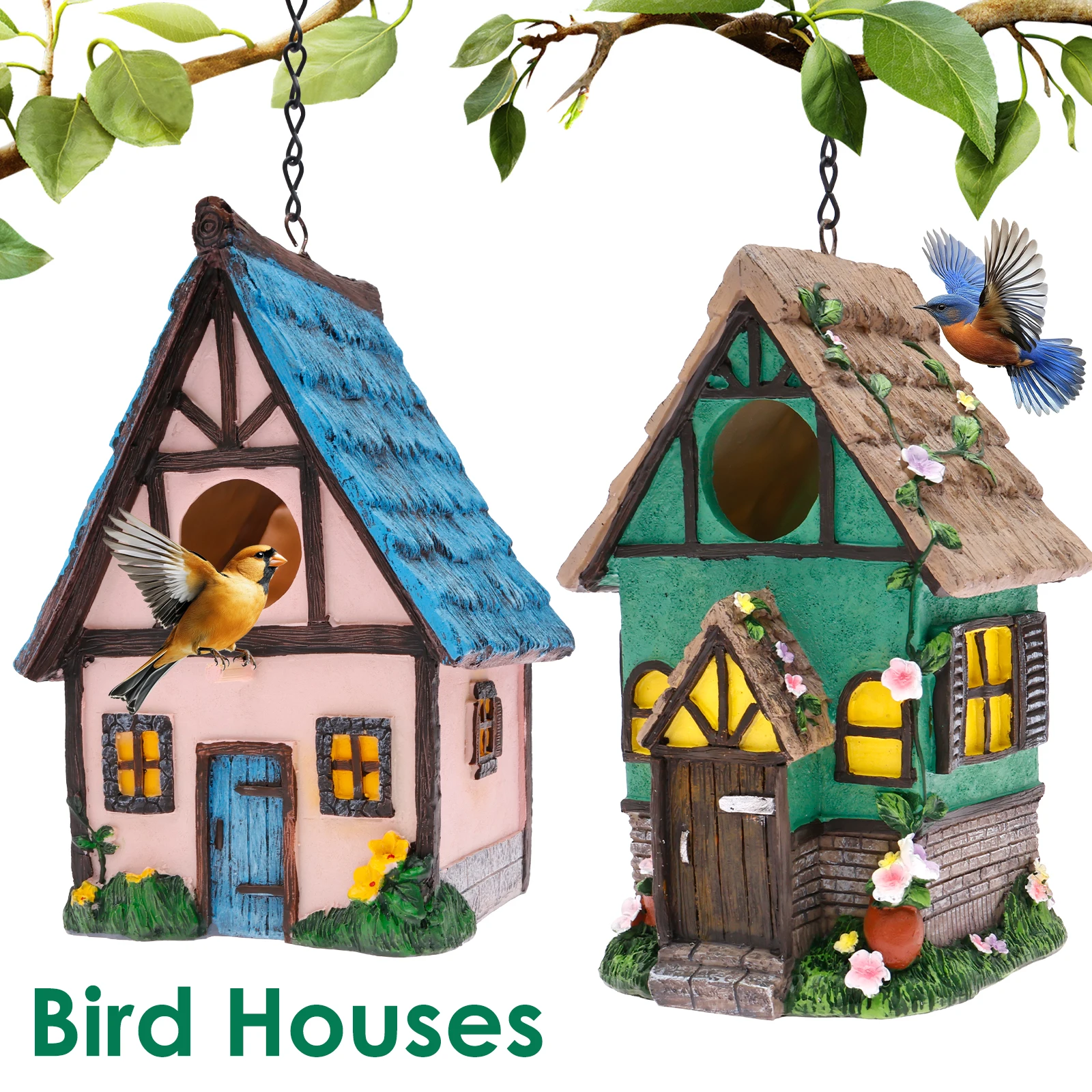 Vintage Hanging Bird House Resin Breathable Outdoor Birdhouse with S Hook Chain Pet Supplies for Patio Yard Garden Decoration
Vintage Hanging Bird House Resin Breathable Outdoor Birdhouse with S Hook Chain Pet Supplies for Patio Yard Garden Decoration
