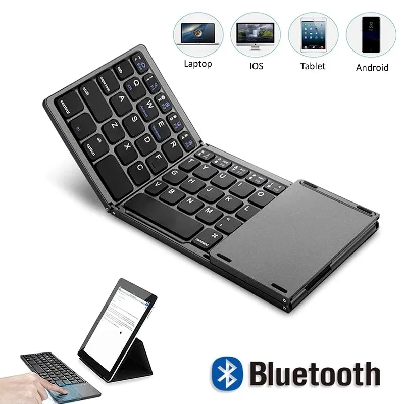 Беспроводная складная клавиатура Bluetooth-клавиатура с тачпадом для Windows, Android, IOS, телефона, многофункциональная мини-клавиатура с кнопками
Беспроводная складная клавиатура Bluetooth-клавиатура с тачпадом для Windows, Android, IOS, телефона, многофункциональная мини-клавиатура с кнопками
