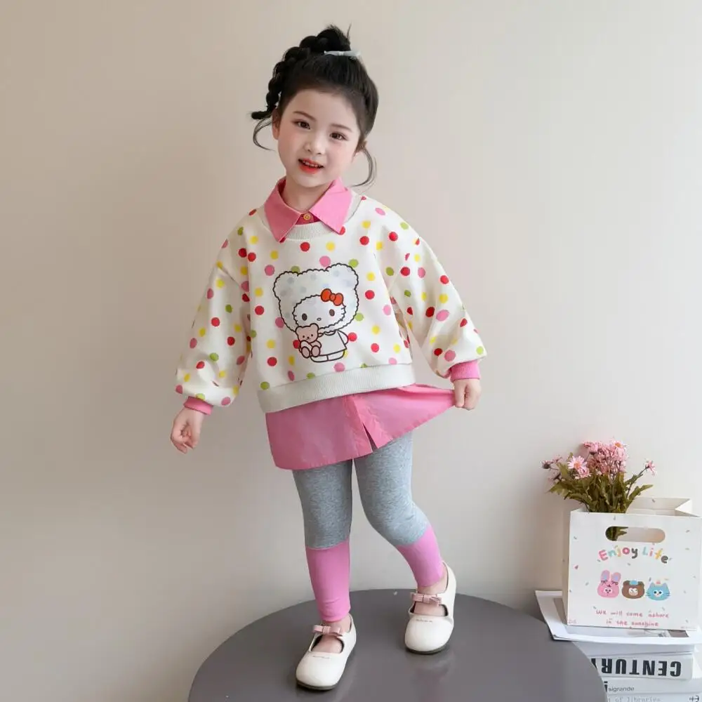 Sanrio Hello Kitty Girls Cartoon Printed Pullover Spring Fake 2Pc 2026 New Princess Sweatshirt Set Autumn Children's Leggings
Sanrio Hello Kitty Girls Cartoon Printed Pullover Spring Fake 2Pc 2026 New Princess Sweatshirt Set Autumn Children's Leggings