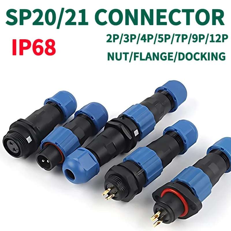 IP68 SP21 SP20 Connector Docking/Back Nut/Flange Type Waterproof Male Female Butt Aviation Socket Plugs 2/3/4/5/6/7/9/12Pins
IP68 SP21 SP20 Connector Docking/Back Nut/Flange Type Waterproof Male Female Butt Aviation Socket Plugs 2/3/4/5/6/7/9/12Pins