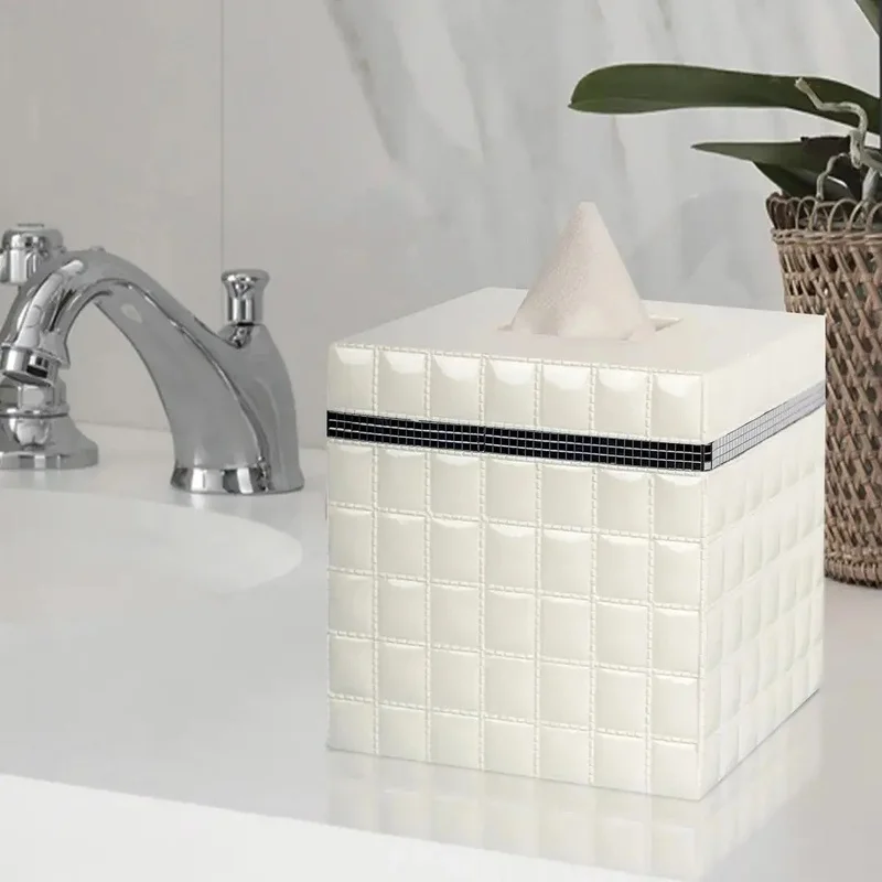White Resin Square Tissue Box Holder
White Resin Square Tissue Box Holder