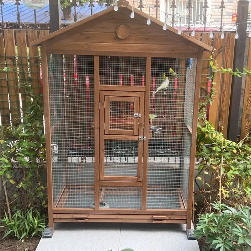 Wooden bird Parrot cage Peony tiger skin starling Pearl bird Large solid wood breeding
Wooden bird Parrot cage Peony tiger skin starling Pearl bird Large solid wood breeding