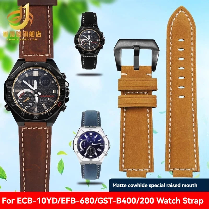 For Casio GST-B400 GST-B200 ECB-10YD EFB-680 Vintage Leather Watch Band Raised Mouth Watchband 26x14mm 24x16mm Frosted Strao
For Casio GST-B400 GST-B200 ECB-10YD EFB-680 Vintage Leather Watch Band Raised Mouth Watchband 26x14mm 24x16mm Frosted Strao