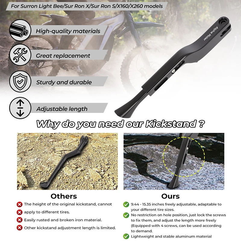 For Sur-Ron Surron Sur Ron Light Bee X S X160 X260 Motocross Kickstand Side Stand Spring Kit Off-Road Electric Parking Stand
For Sur-Ron Surron Sur Ron Light Bee X S X160 X260 Motocross Kickstand Side Stand Spring Kit Off-Road Electric Parking Stand
