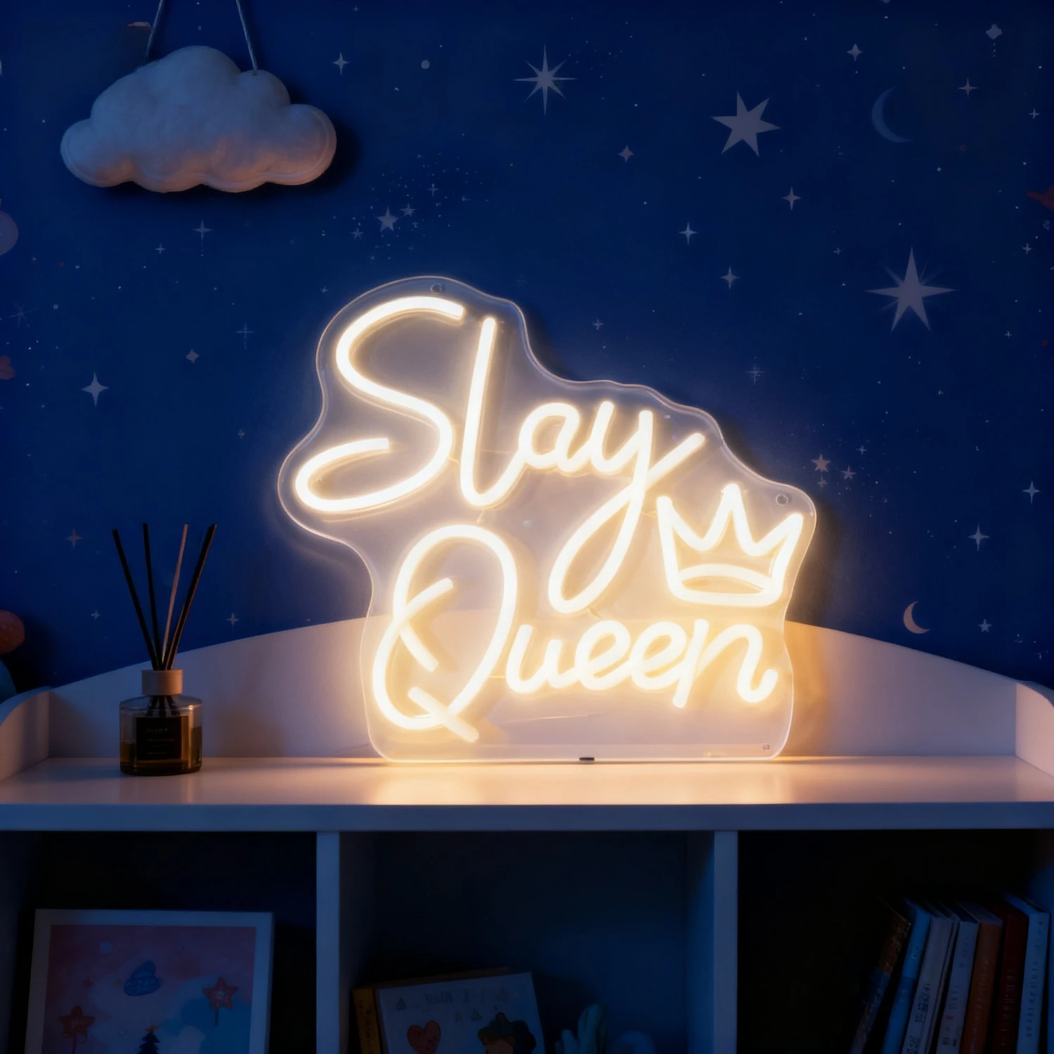 Slay Queen Neon Sign LED USB Dimmable Crown Aesthetic Night Light for Bedroom Table Decor Wall Art Princess Birthday Gift
Slay Queen Neon Sign LED USB Dimmable Crown Aesthetic Night Light for Bedroom Table Decor Wall Art Princess Birthday Gift