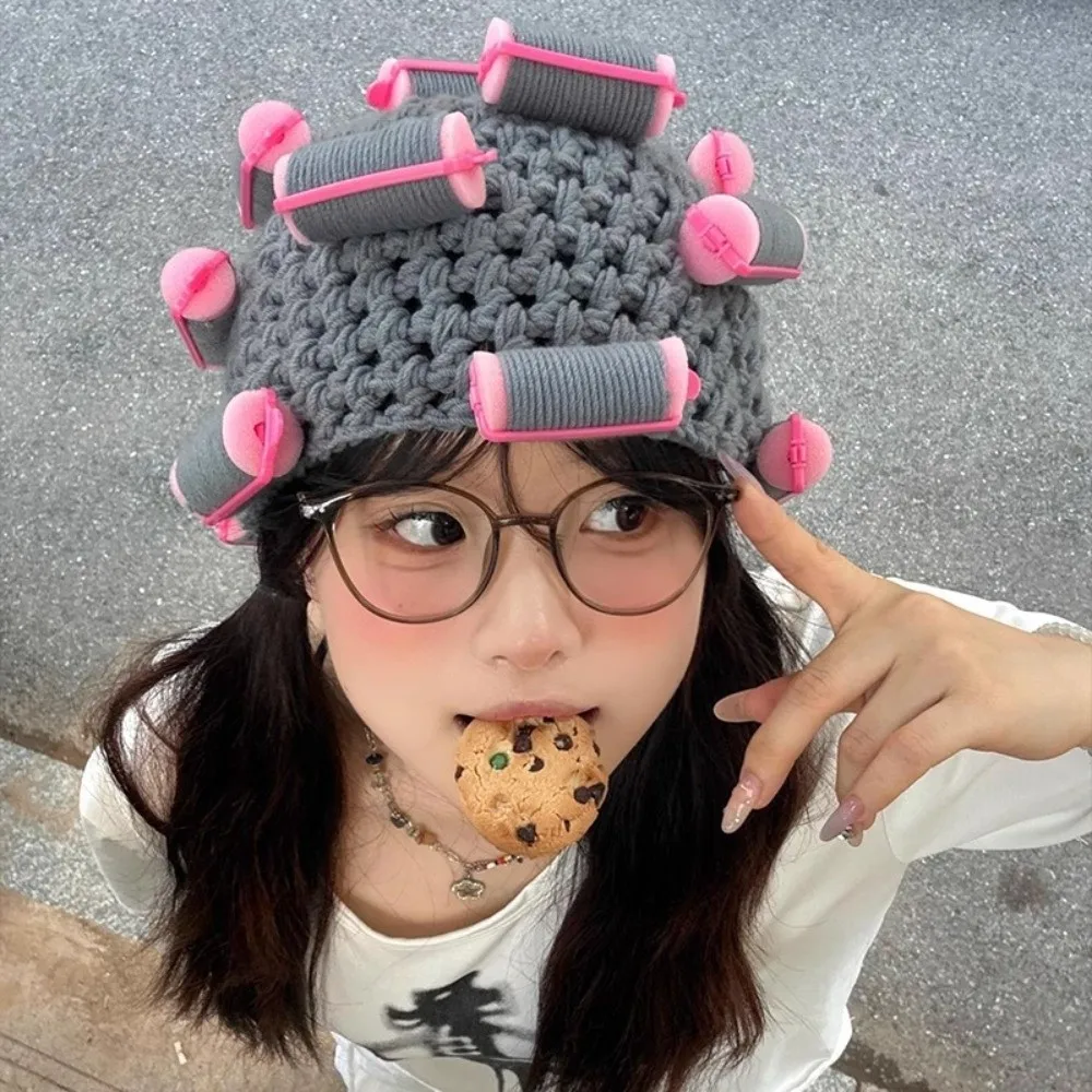 Creative Warm Hair Curler Knitted Hat Thick Soft Pullover Cap Handmade Stretchy Curly Hair Yarn Beanie Cycling
Creative Warm Hair Curler Knitted Hat Thick Soft Pullover Cap Handmade Stretchy Curly Hair Yarn Beanie Cycling