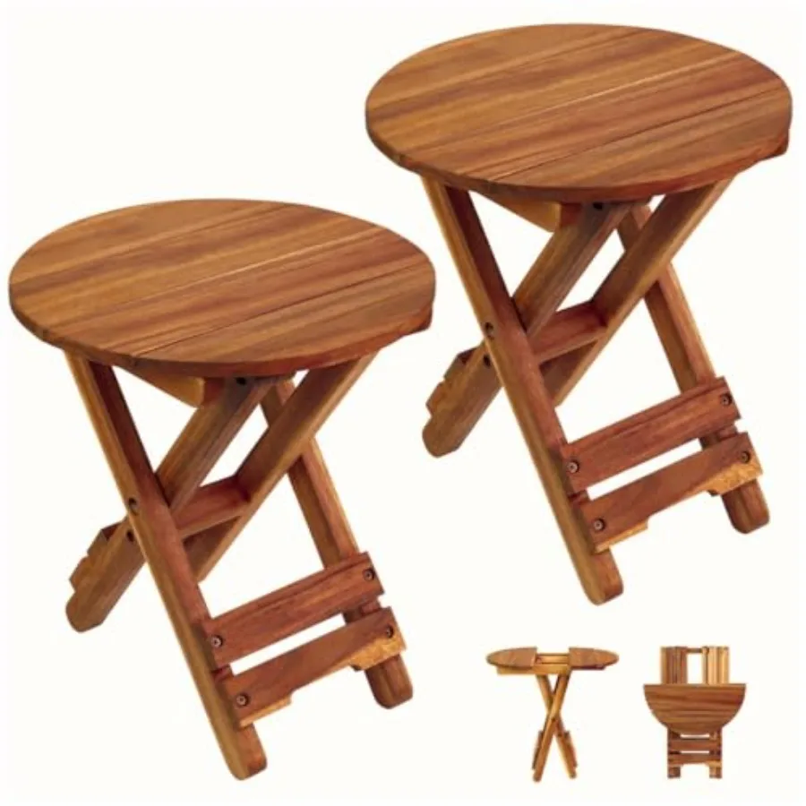 Small patio table for outdoor use, folding portable side table with wood top, natural brown color, lightweight and space-saving
Small patio table for outdoor use, folding portable side table with wood top, natural brown color, lightweight and space-saving