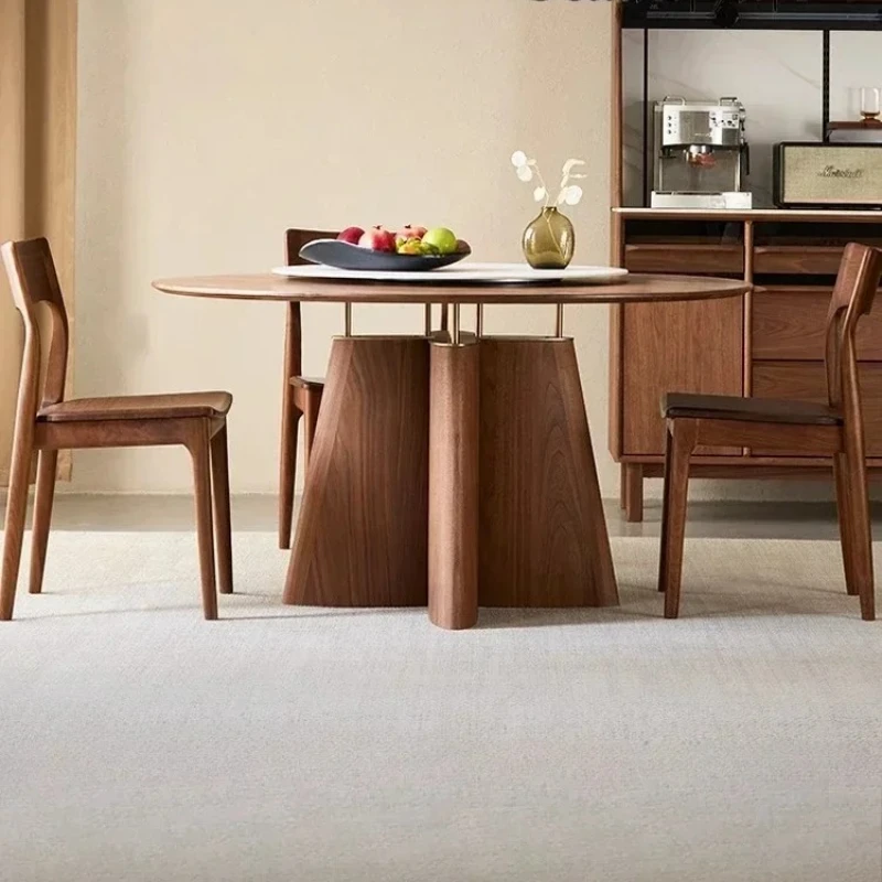X-S Black Walnut Round Dining Table Household Solid Wood Large Round Table Restaurant Rock Slab Rotating Disc Table
X-S Black Walnut Round Dining Table Household Solid Wood Large Round Table Restaurant Rock Slab Rotating Disc Table