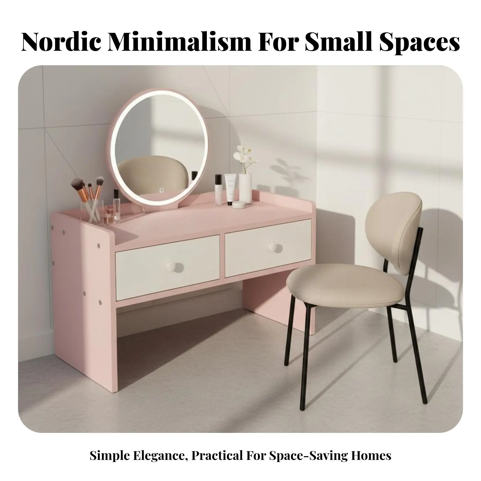 Vanity Set with Mirror and Storage Nordic Inspired Space-Efficient Vanity with Round Mirror Space-Saving Modern Design for Women
Vanity Set with Mirror and Storage Nordic Inspired Space-Efficient Vanity with Round Mirror Space-Saving Modern Design for Women