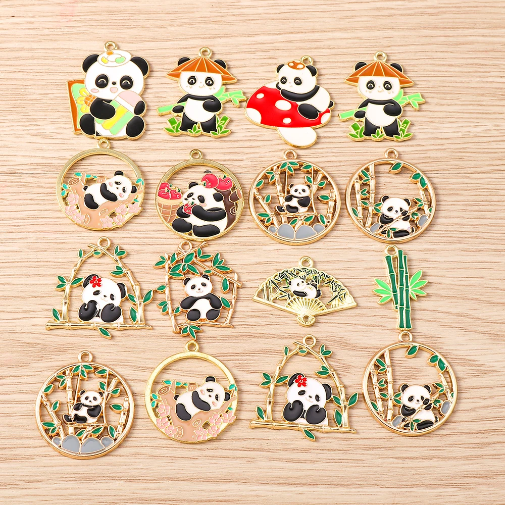 Tusember 10pcs Cute Enamel Bamboo Panda Charms for Fashion Jewelry Making Animal Panda Pendant Necklaces Bracelets Crafts
Tusember 10pcs Cute Enamel Bamboo Panda Charms for Fashion Jewelry Making Animal Panda Pendant Necklaces Bracelets Crafts