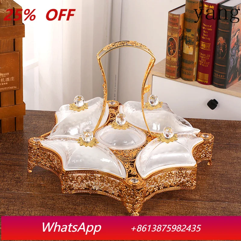 CX gold five-grid exquisite fruit box, light luxury high-end dust-proof fruit basket with portable cover
CX gold five-grid exquisite fruit box, light luxury high-end dust-proof fruit basket with portable cover