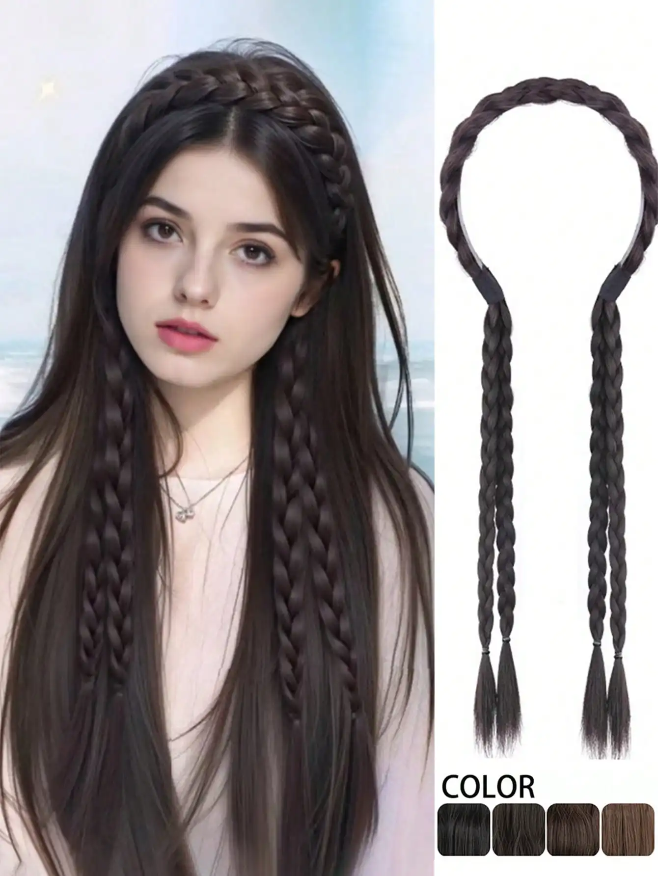 Braided Wig Headband Hairpiece, All-In-One Convenient High Crown Casual Headband, Non-Slip For Washing Face, Outdoor
Braided Wig Headband Hairpiece, All-In-One Convenient High Crown Casual Headband, Non-Slip For Washing Face, Outdoor
