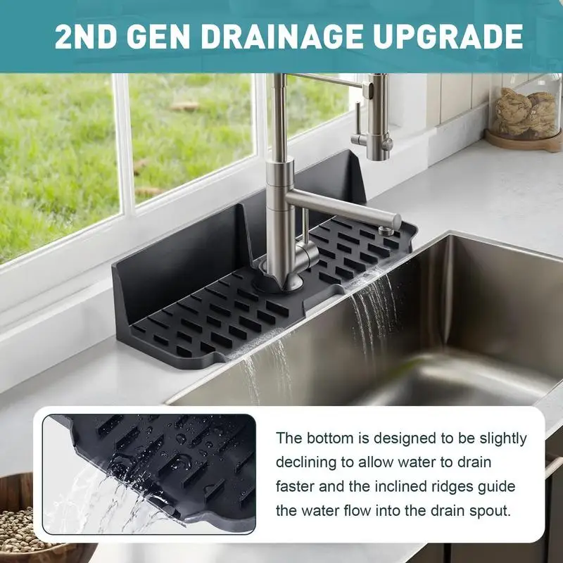 Faucet Mat For Kitchen Sink Silicone Sink Splash Mat Drying Soap Holder Guard For Kitchen Bathroom For An Organized Counter
Faucet Mat For Kitchen Sink Silicone Sink Splash Mat Drying Soap Holder Guard For Kitchen Bathroom For An Organized Counter