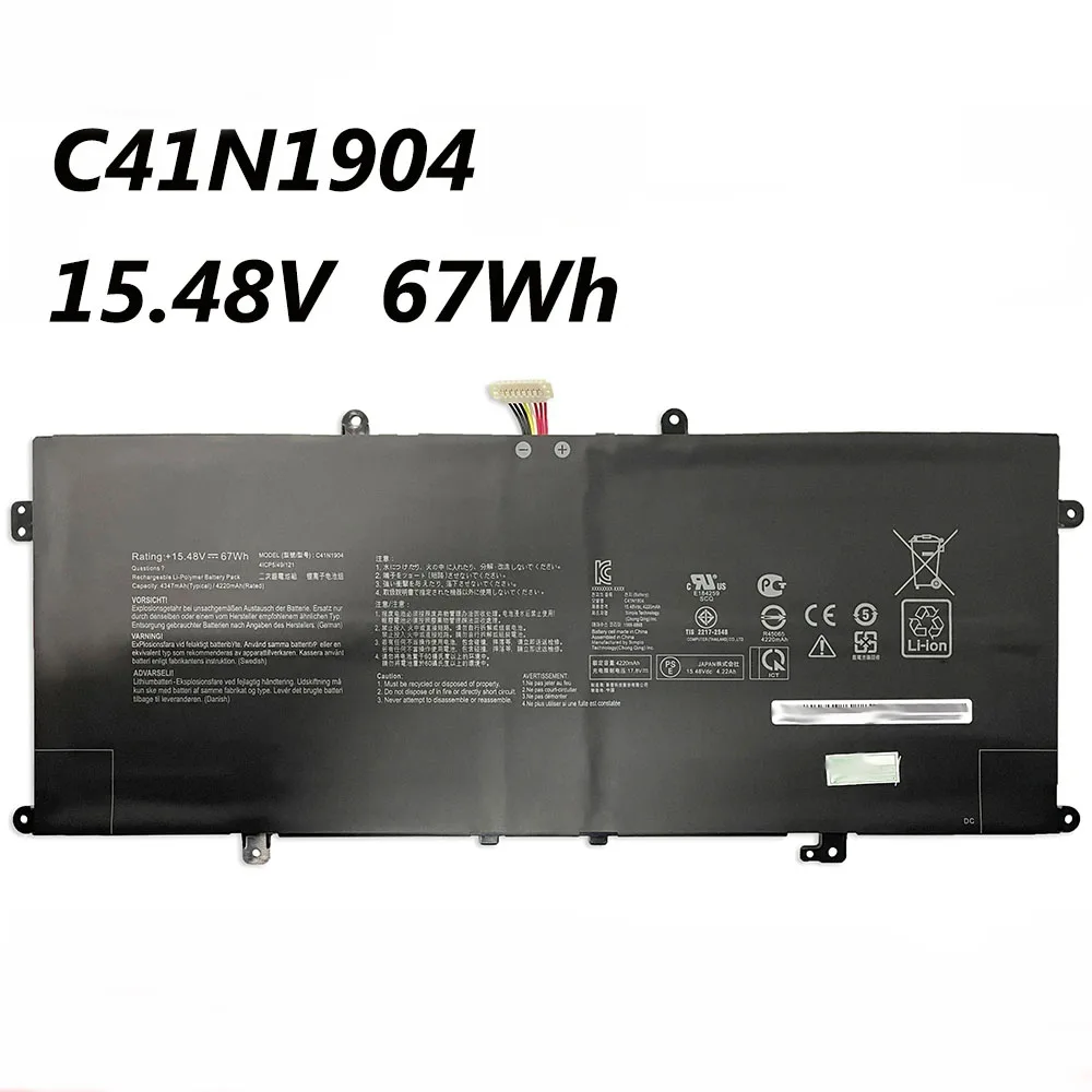 C41N1904 15.48V 4220mAh Laptop Battery For Asus ZenBook 13 UX325JA UX362FA UX363EA UX371EA 14 UM425IA UX425EA UX425JA Series
C41N1904 15.48V 4220mAh Laptop Battery For Asus ZenBook 13 UX325JA UX362FA UX363EA UX371EA 14 UM425IA UX425EA UX425JA Series
