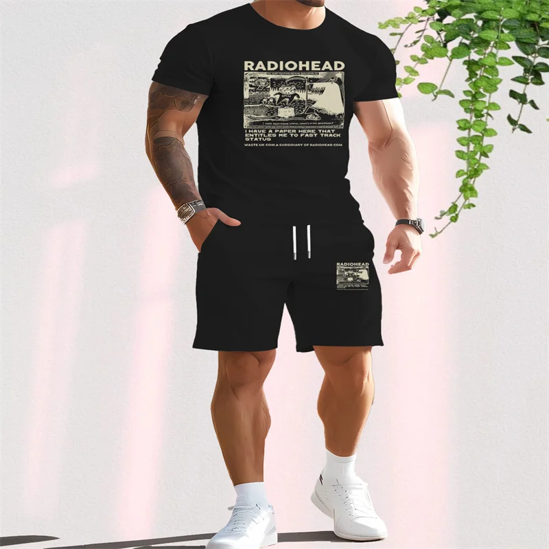 2025 Summer Men's Sports Set, Fashionable and Casual Round Neck Short Sleeve T-shirt Five Point Drawstring Shorts Two Piece Set
2025 Summer Men's Sports Set, Fashionable and Casual Round Neck Short Sleeve T-shirt Five Point Drawstring Shorts Two Piece Set