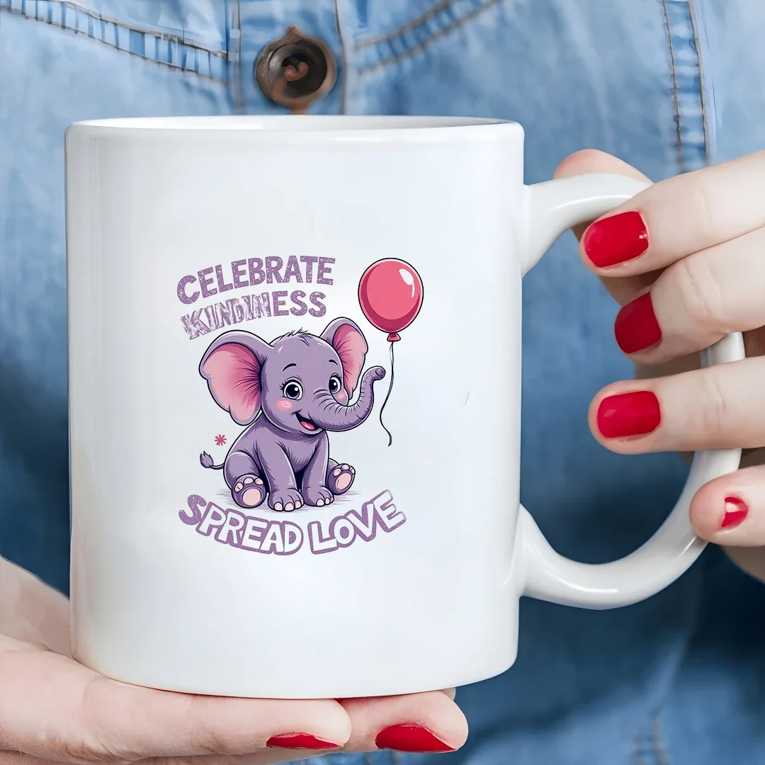 11oz cartoon elephant mug + CELEBRATE KINDNESS + kids' family office cup Christmas gift
11oz cartoon elephant mug + CELEBRATE KINDNESS + kids' family office cup Christmas gift