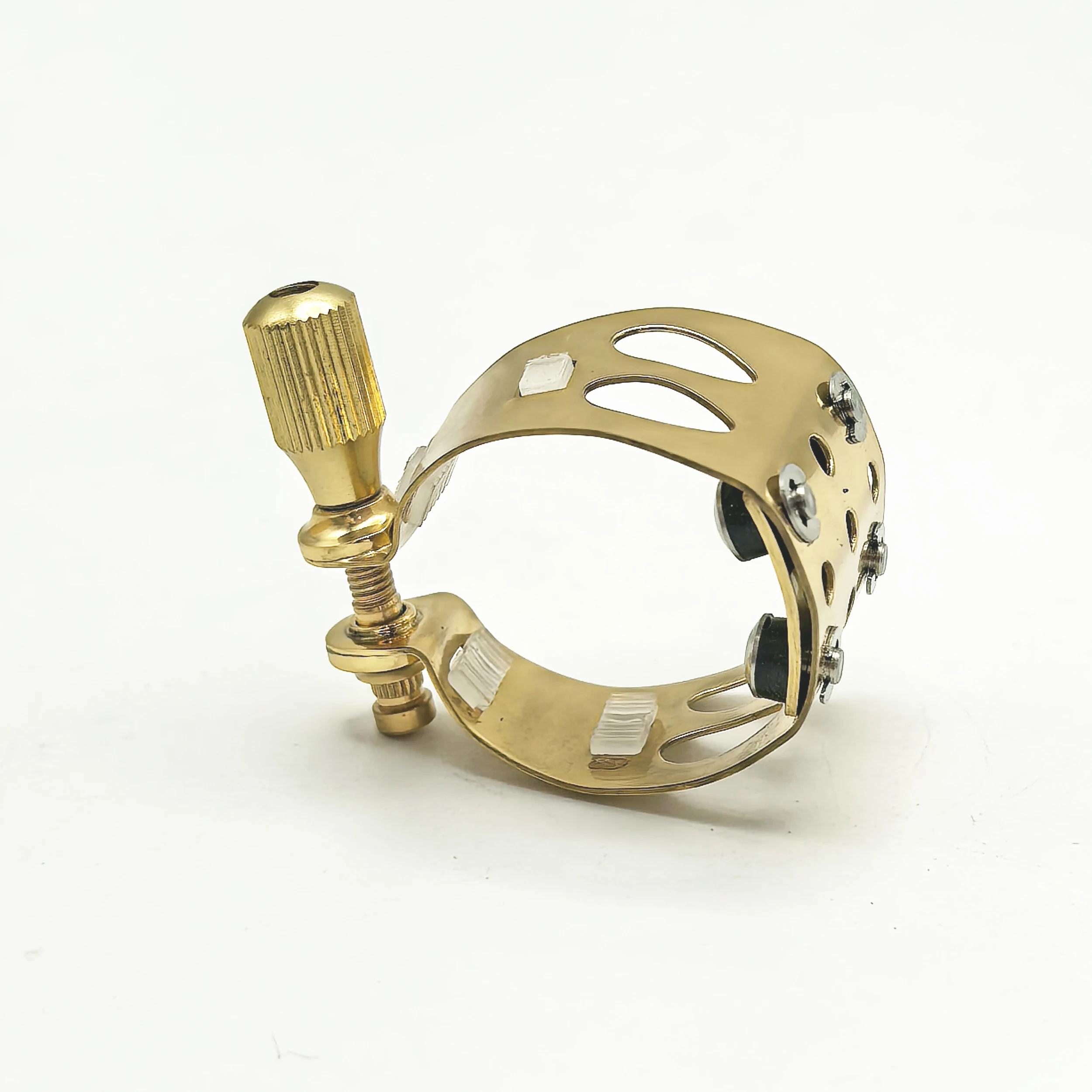 Six degree space E-adjustable Alto saxophone horn clip clamp whistle clip 4-point contact vibration distribution silicone cap
Six degree space E-adjustable Alto saxophone horn clip clamp whistle clip 4-point contact vibration distribution silicone cap