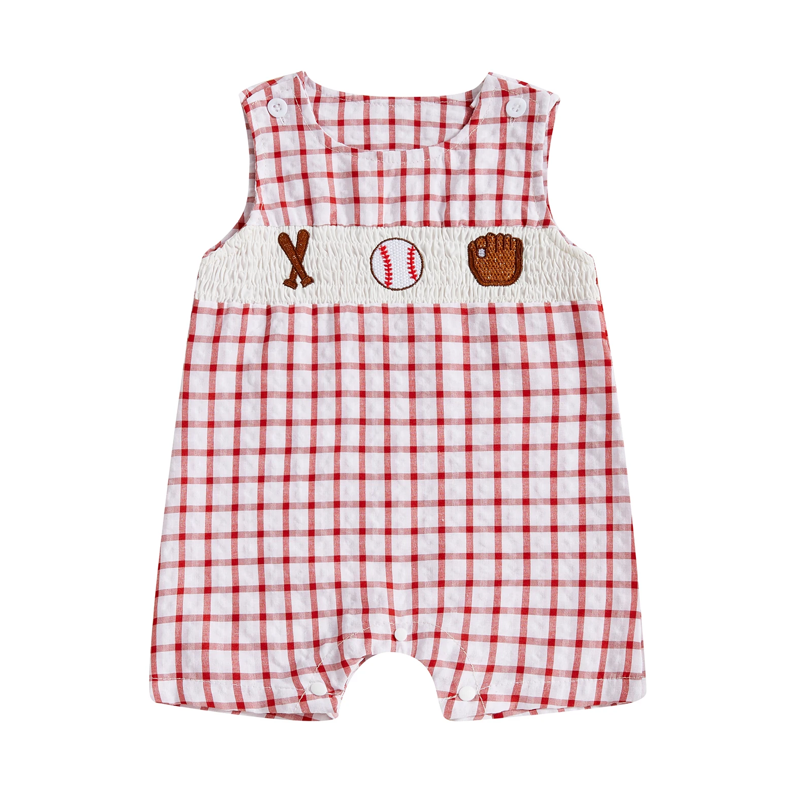 Baby Girl Overalls Sleeveless Plaid Embroidery Baseball Romper Summer Bodysuit for Casual Daily
Baby Girl Overalls Sleeveless Plaid Embroidery Baseball Romper Summer Bodysuit for Casual Daily