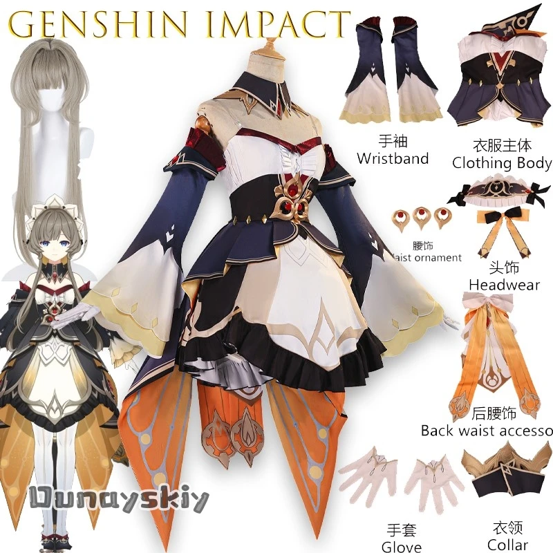 Kisekiya@Bell Sandrone Cosplay Costume Game Genshin Impact Fatui Harbinger Sandrone Marionette Maid Halloween Plus Size Christma
Kisekiya@Bell Sandrone Cosplay Costume Game Genshin Impact Fatui Harbinger Sandrone Marionette Maid Halloween Plus Size Christma