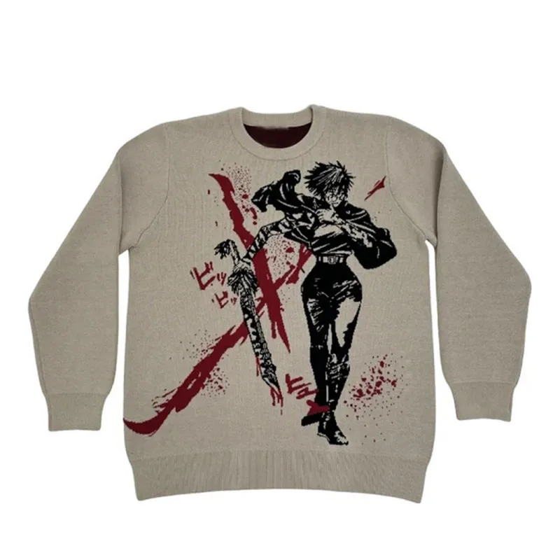 2024 New Men's/Women's Universal Street Clothing Sweater Gothic Anime Pattern Hip Hop Knitted Hoodie Sweater
2024 New Men's/Women's Universal Street Clothing Sweater Gothic Anime Pattern Hip Hop Knitted Hoodie Sweater