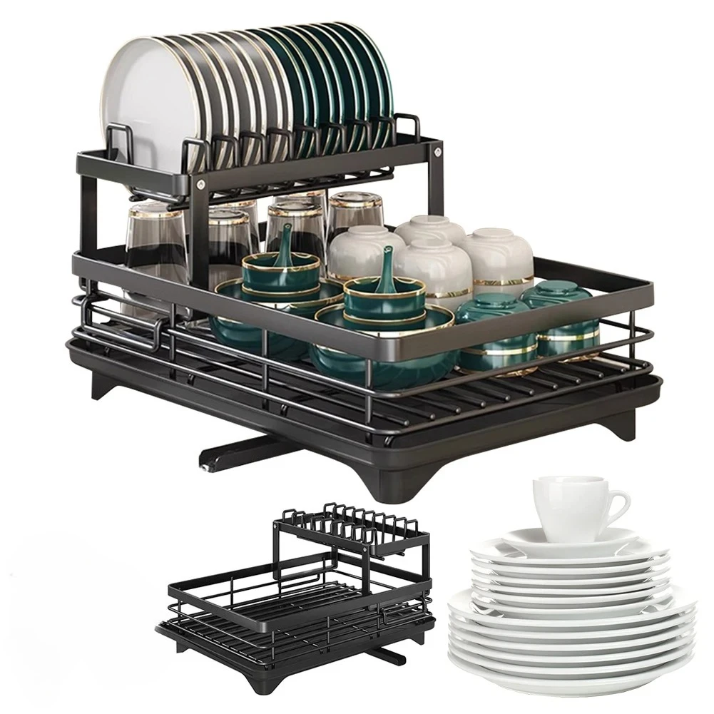 2026 Kitchen Adjustable Steel 2 Tier Dish Drying Rack Bowl Plate Organizer Utensil Storage Countertop Household Drain Shelf
2026 Kitchen Adjustable Steel 2 Tier Dish Drying Rack Bowl Plate Organizer Utensil Storage Countertop Household Drain Shelf